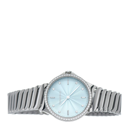 Tiffany Stainless Steel Diamond Bezel 28mm Metro 2-Hand Quartz Watch Ice Blue 2 of 4