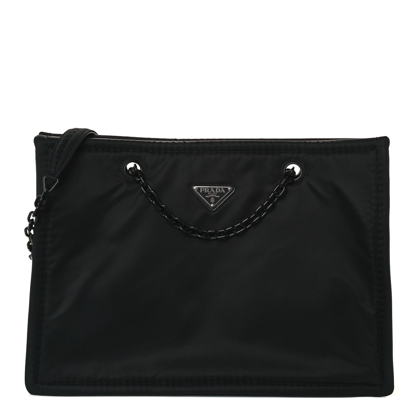 Tessuto Nylon Chain Tote Black