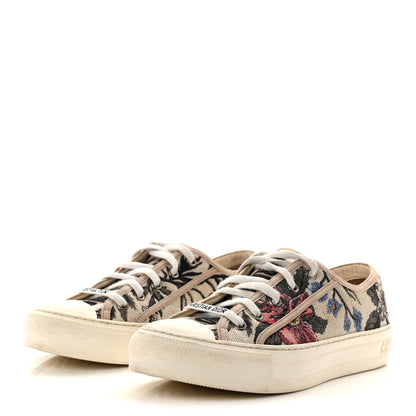 Christian Dior Canvas Floral Embroidered Womens Walk'N'Dior Low Top Sneakers 37.5 Multicolor 3 of 8