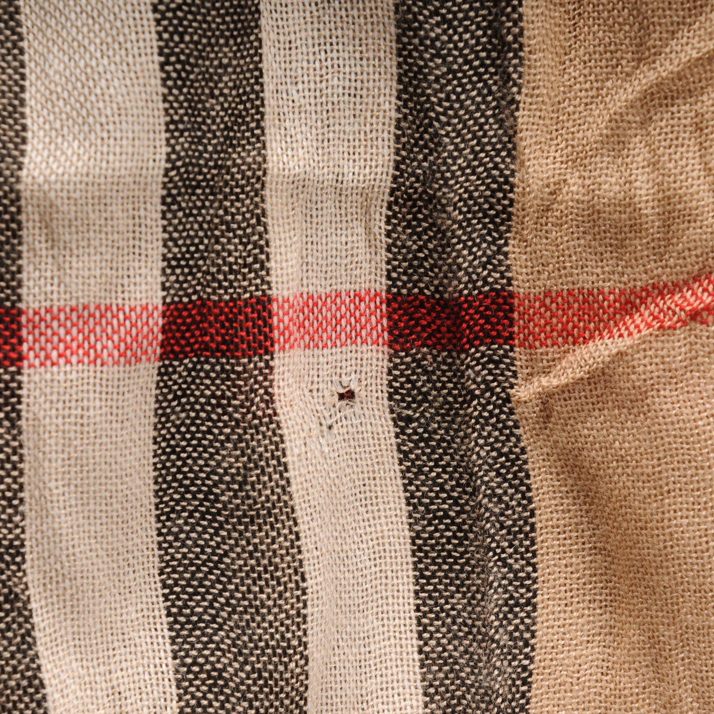 Merino Wool Cashmere Giant Check Crinkle Scarf Camel