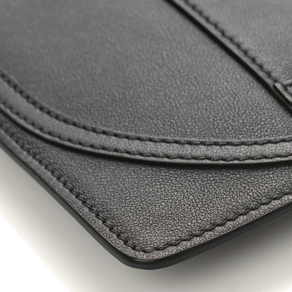 Valentino Garavani Calfskin VLogo Stitched Inlay Zip Pouch Black 7 of 8