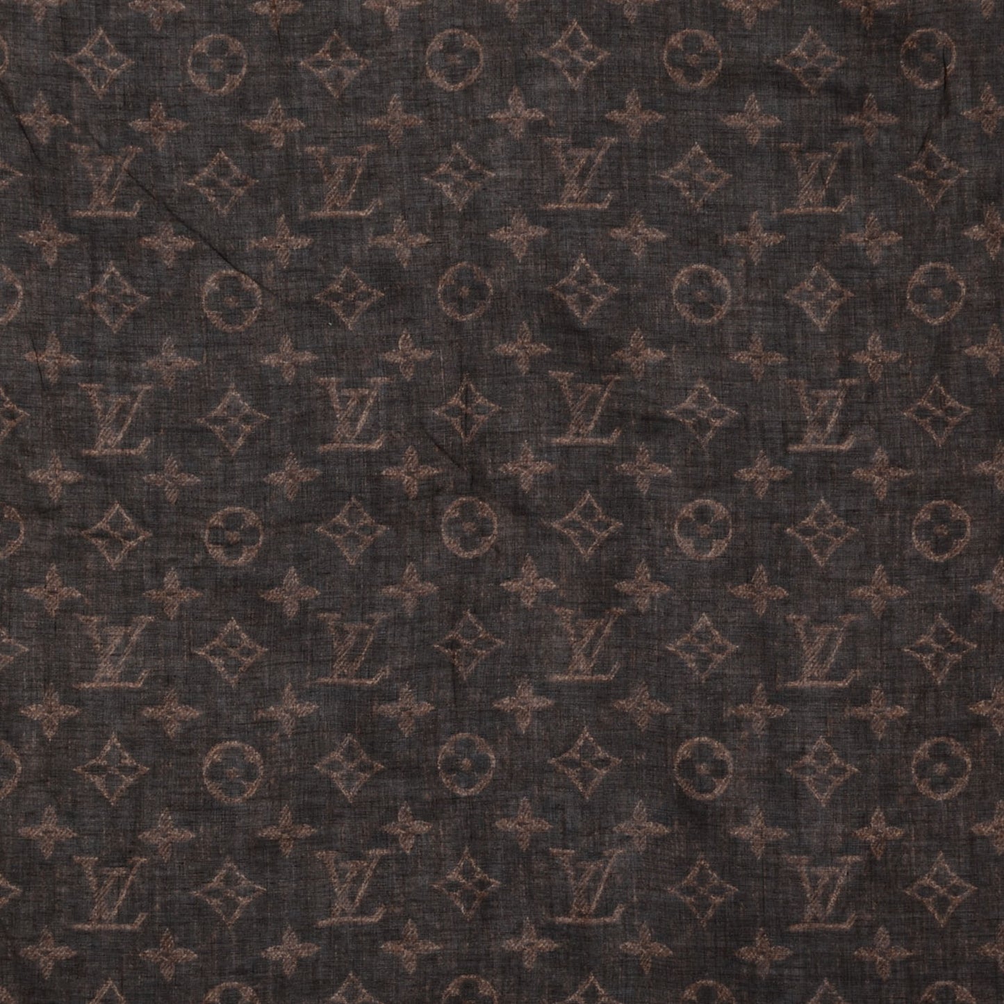 Cotton Denim Monogram Scarf Ebene