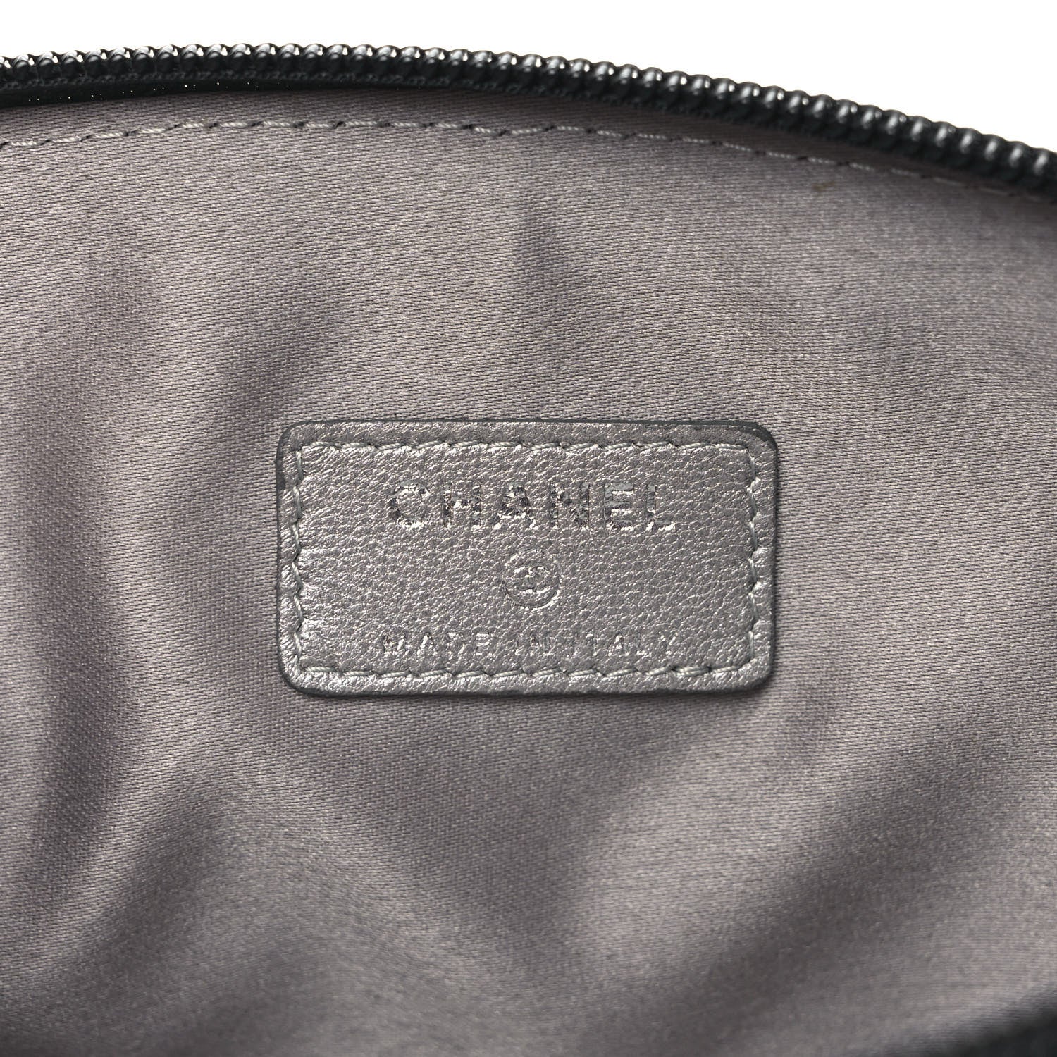 Chanel Lambskin Camellia Embossed Cosmetic Case Black 6 of 8