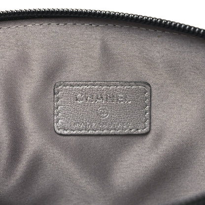 Chanel Lambskin Camellia Embossed Cosmetic Case Black 6 of 8