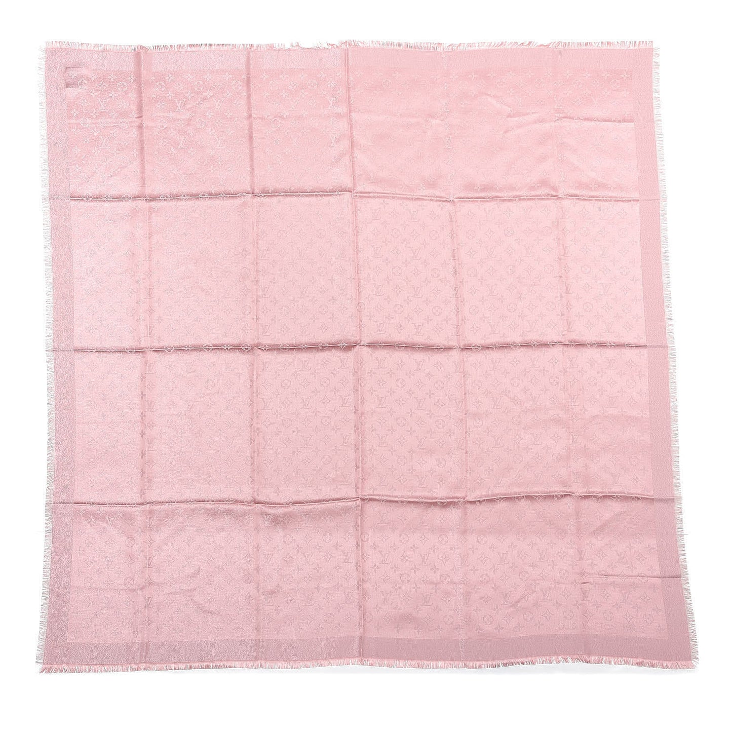 Silk Lurex Wool Monogram Shine Shawl Rose Velours
