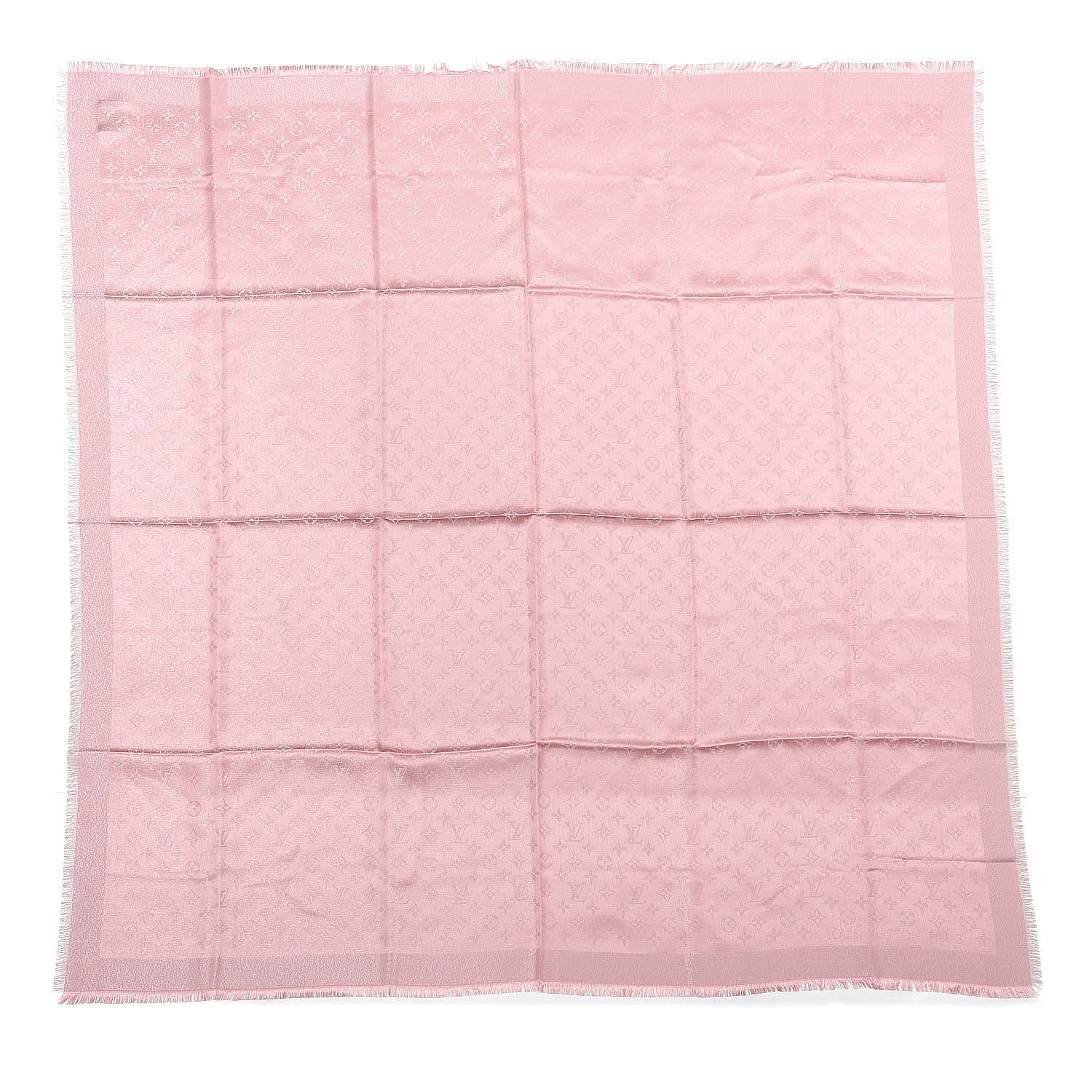 Louis Vuitton Silk Lurex Wool Monogram Shine Shawl Rose Velours 1 of 3