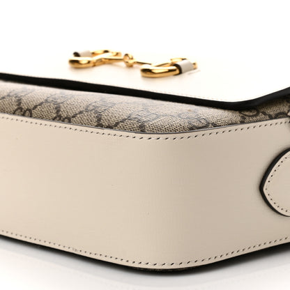 Gucci GG Supreme Monogram Small Horsebit 1955 Shoulder Bag Beige Mystic White 9 of 9