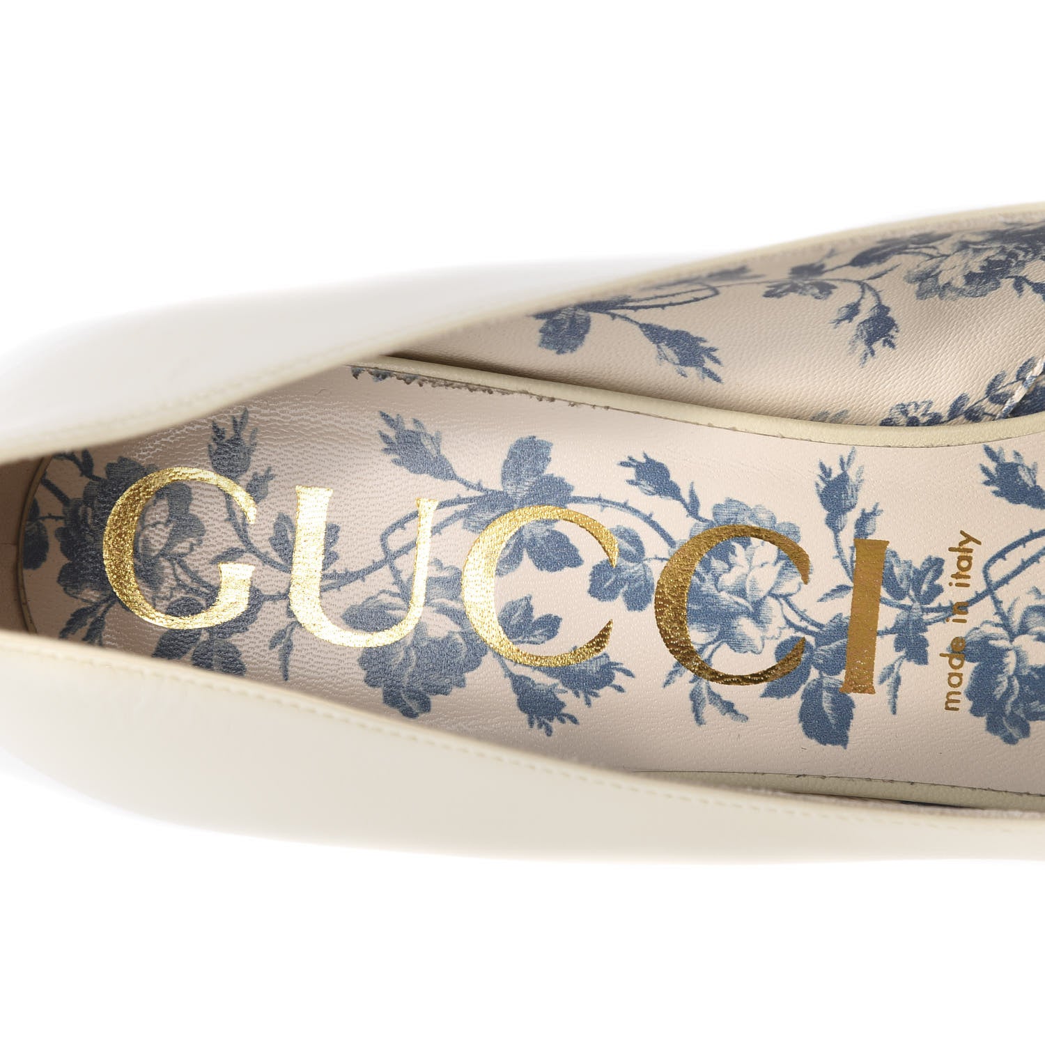 Gucci Malaga Kid GG Victoire 95mm Loafer Pumps 40 Vintage White 7 of 10