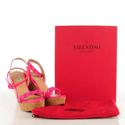 Valentino Garavani Patent Cork 120 Platform Wedge Sandals 39 Fuxia Fluo 7 of 7