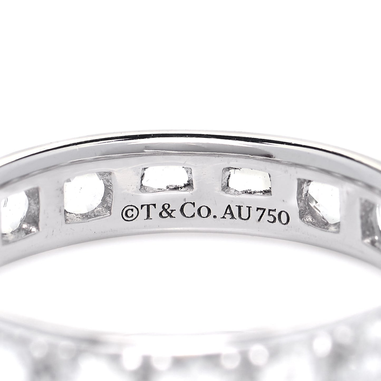 18K White Gold Diamond Metro Rose Cut Eternity Band Ring 48 4.5