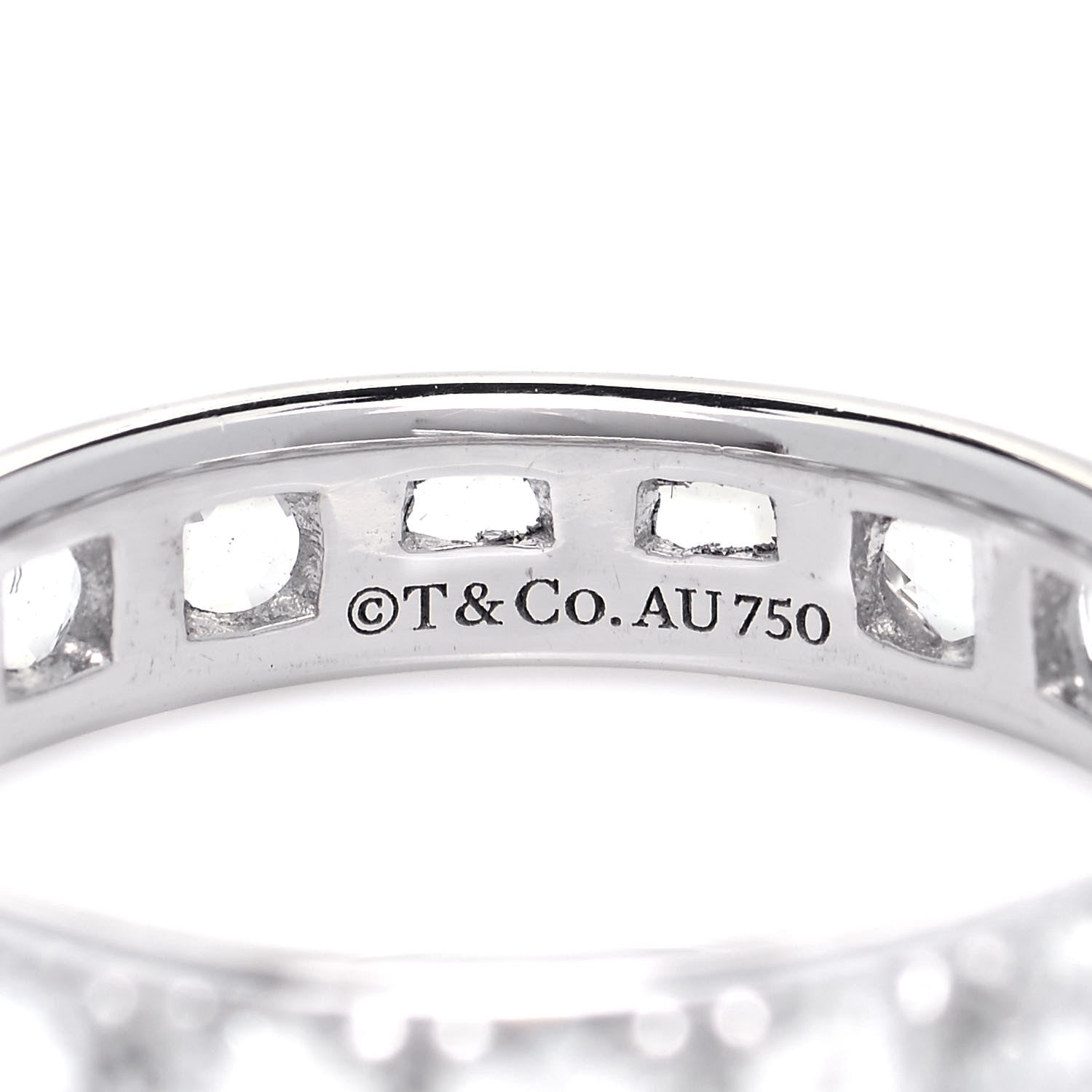 Tiffany 18K White Gold Diamond Metro Rose Cut Eternity Band Ring 48 4.5 4 of 5