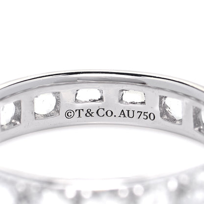 Tiffany 18K White Gold Diamond Metro Rose Cut Eternity Band Ring 48 4.5 4 of 5