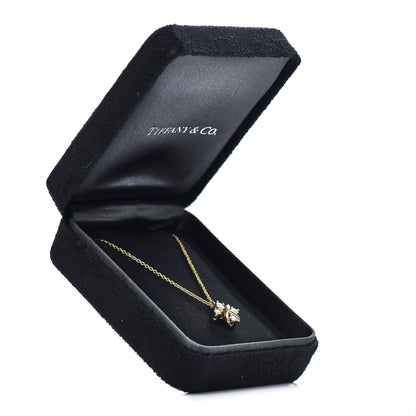 Tiffany Platinum 18K Yellow Gold Diamond Schlumberger Lynn Pendant Necklace 5 of 5