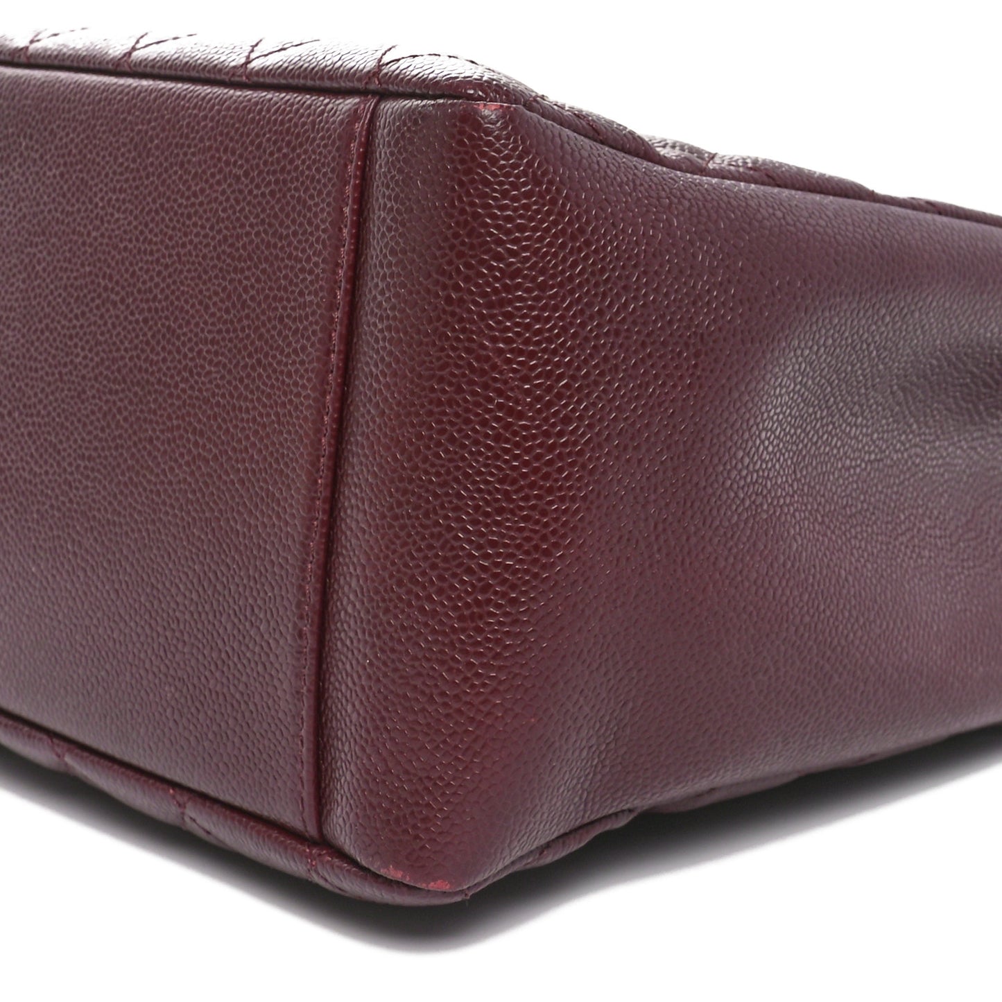 Caviar Quilted Grand Shopping Tote GST Dark Burgundy