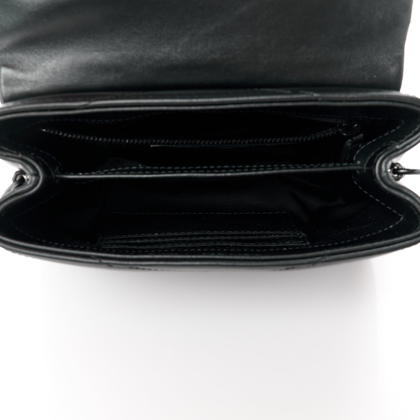 Calfskin Y Quilted Monogram Monochrome Toy Loulou Crossbody Bag Black