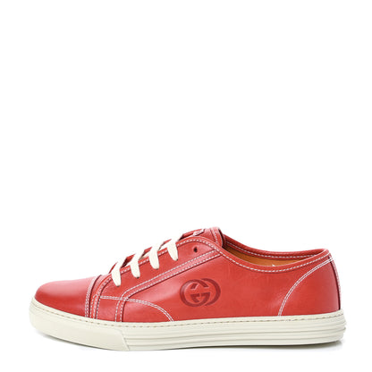 Gucci Calfskin Womens Interlocking G Sneakers 40 Red 1 of 12