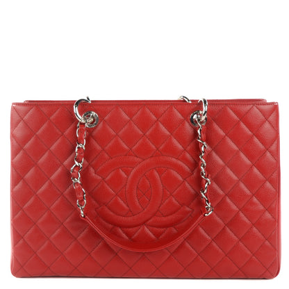 Chanel Caviar Quilted XL Grand Shopping Tote GST Red 1 of 7