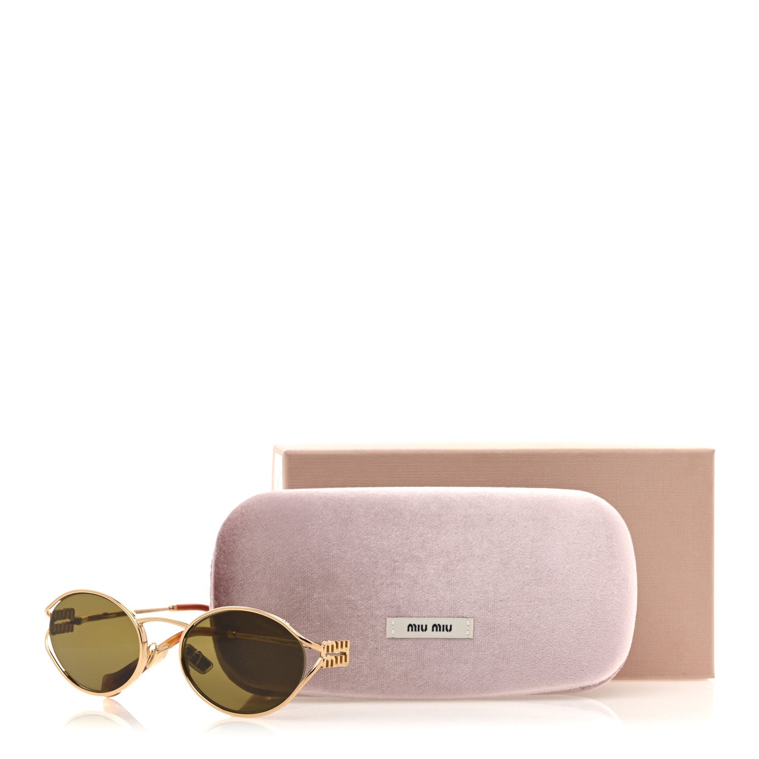 Miu Miu Metal Oval Sunglasses SMU52Y Black Gold 8 of 8