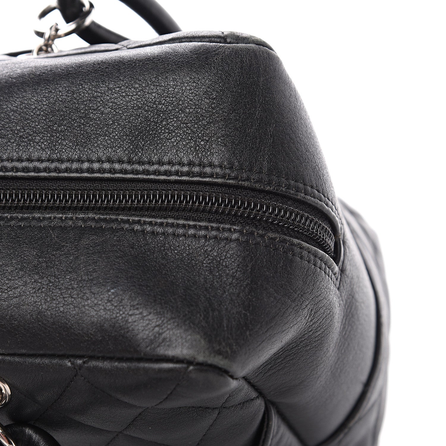 Chanel Calfskin Quilted Large Cambon Bowler Black White 10 of 17
