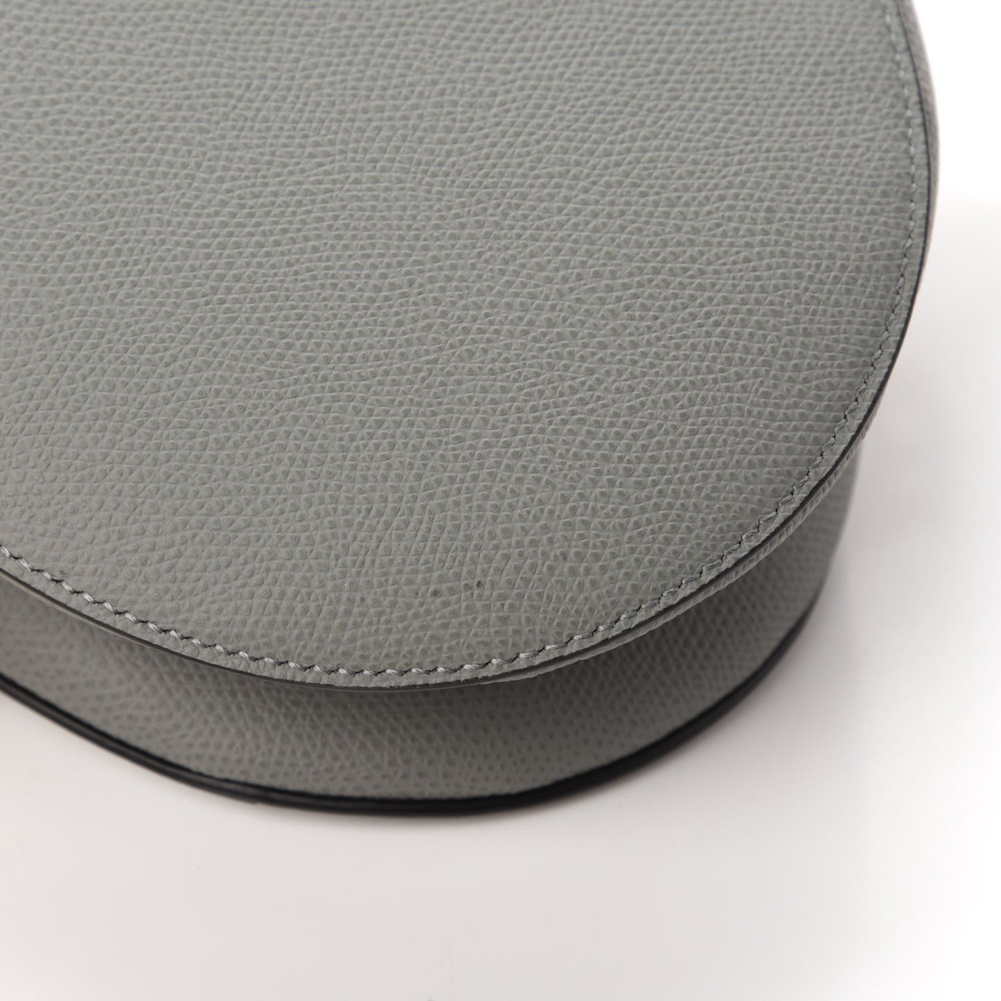 Grained Calfskin Saddle Bag Grey