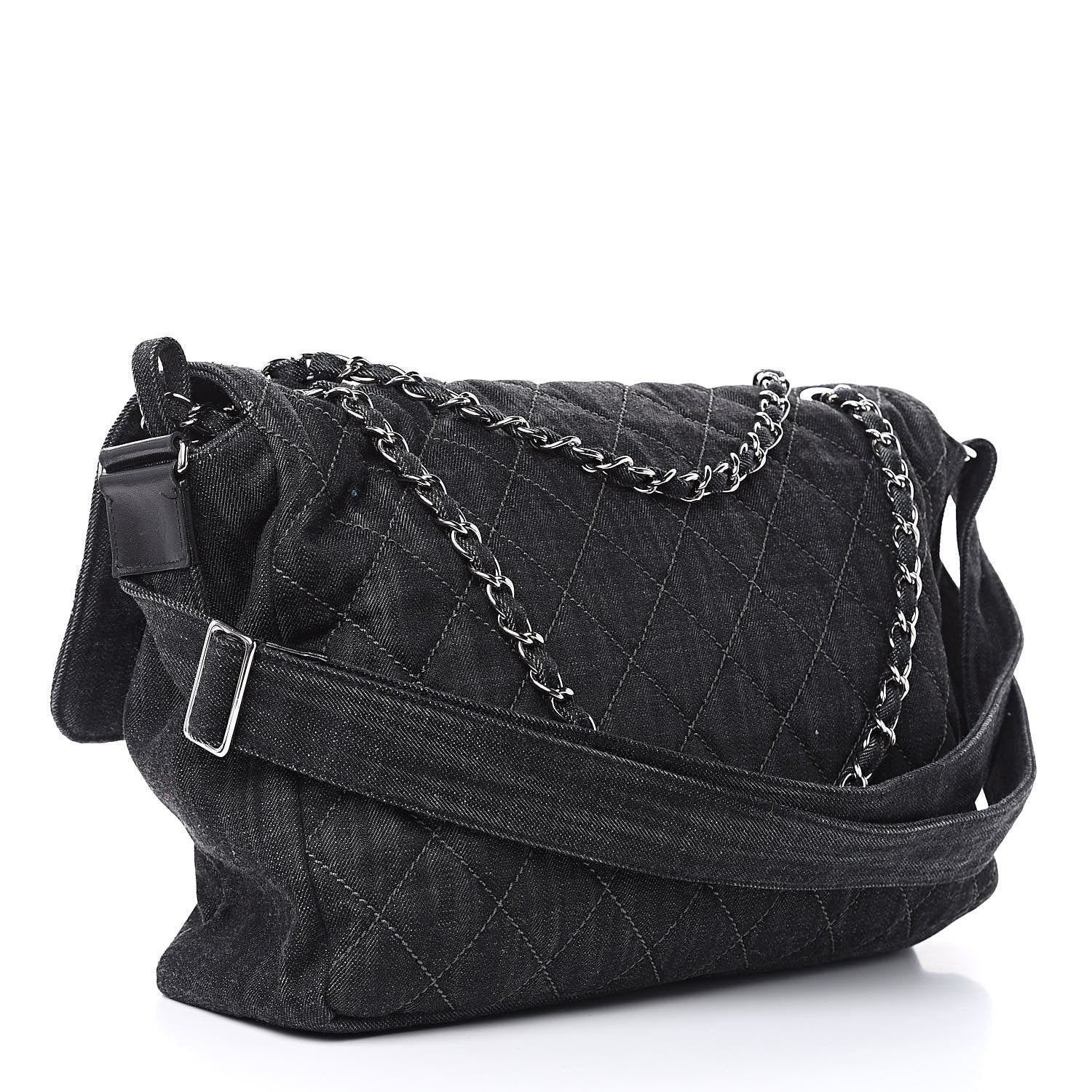 Chanel Denim Quilted Stretch Spirit Messenger Bag 3 of 14