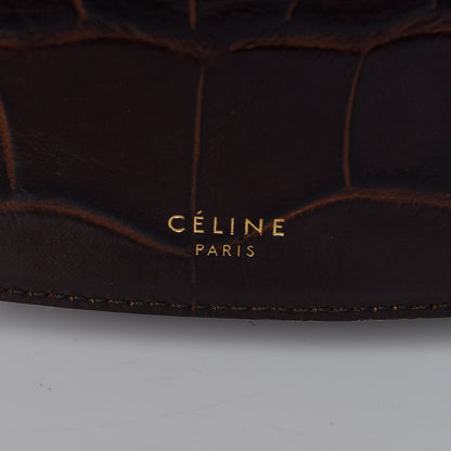 Celine Crocodile Embossed Calfskin Mini Symmetrical Bag Brown 6 of 9