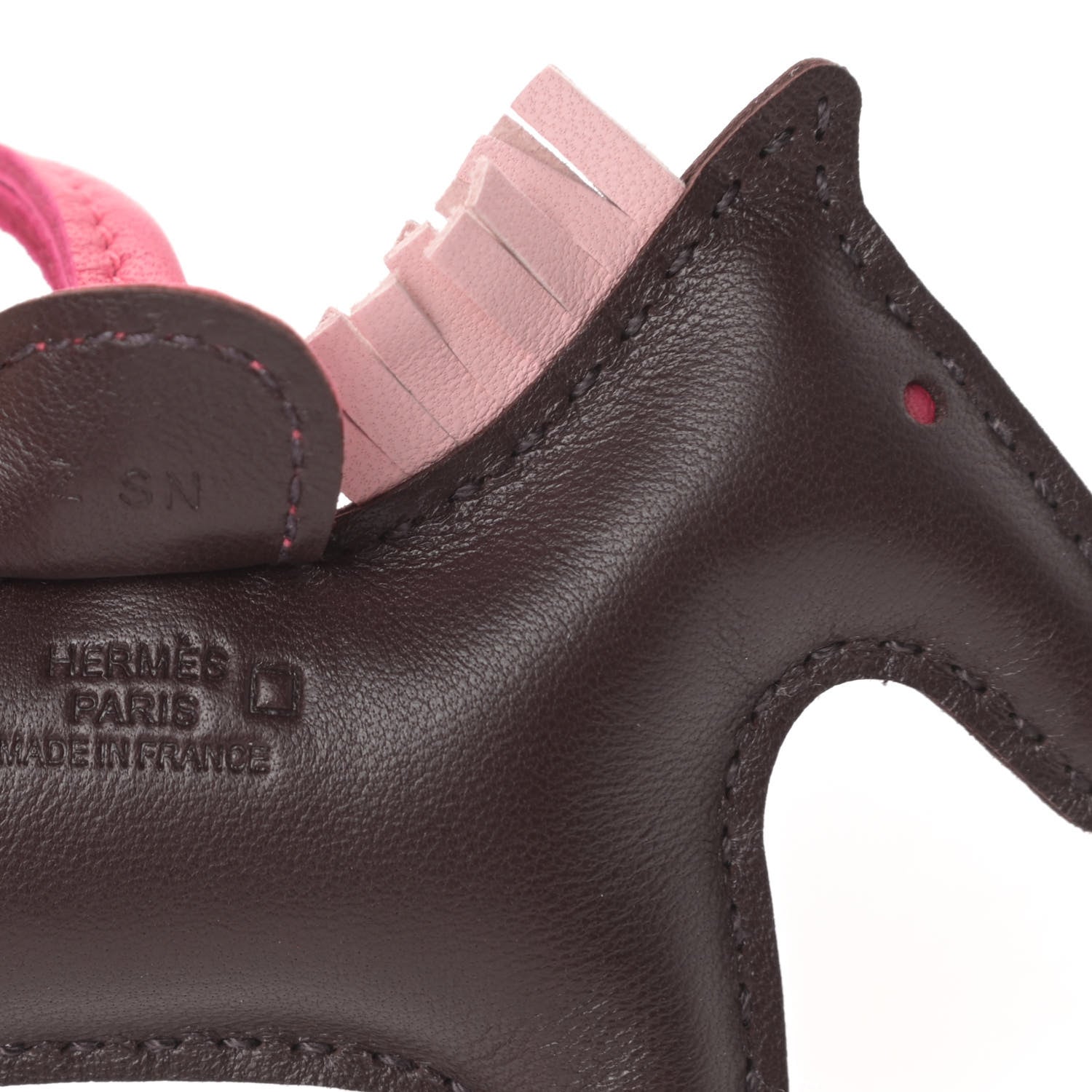 Hermes Milo Lambskin Matte Alligator Touch Grigri Rodeo Horse Bag Charm PM Rouge Sellier Framboise Rose Sakura 3 of 5