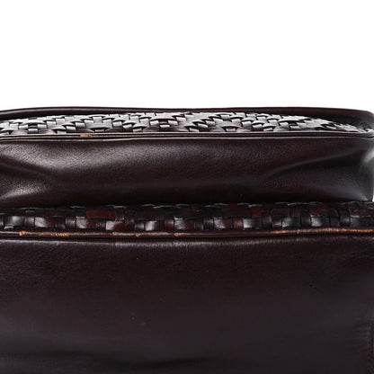 Saint Laurent Calfskin Woven Monogram Medium Niki Chain Satchel Burnt Brown 9 of 9