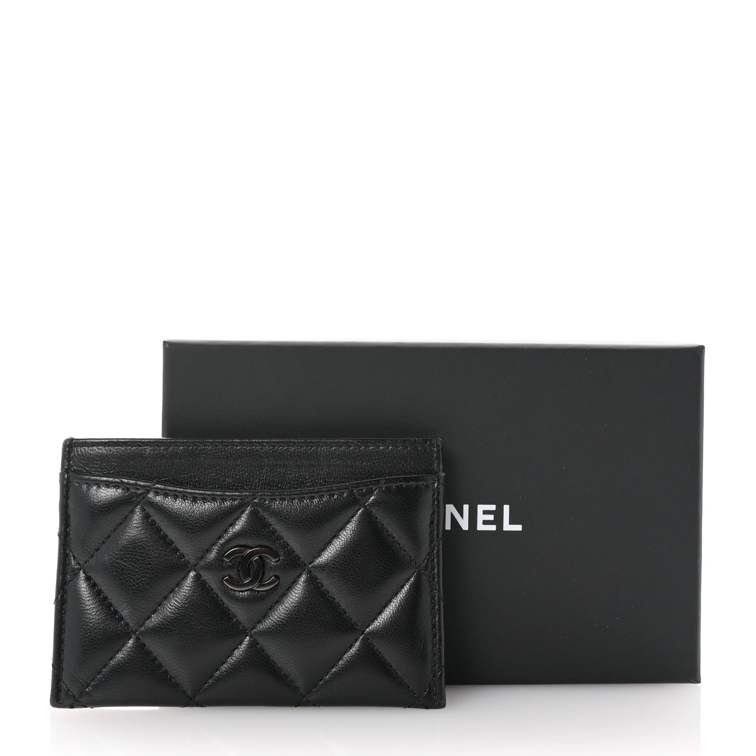 Chanel Lambskin Quilted Card Holder So Black 9 of 9