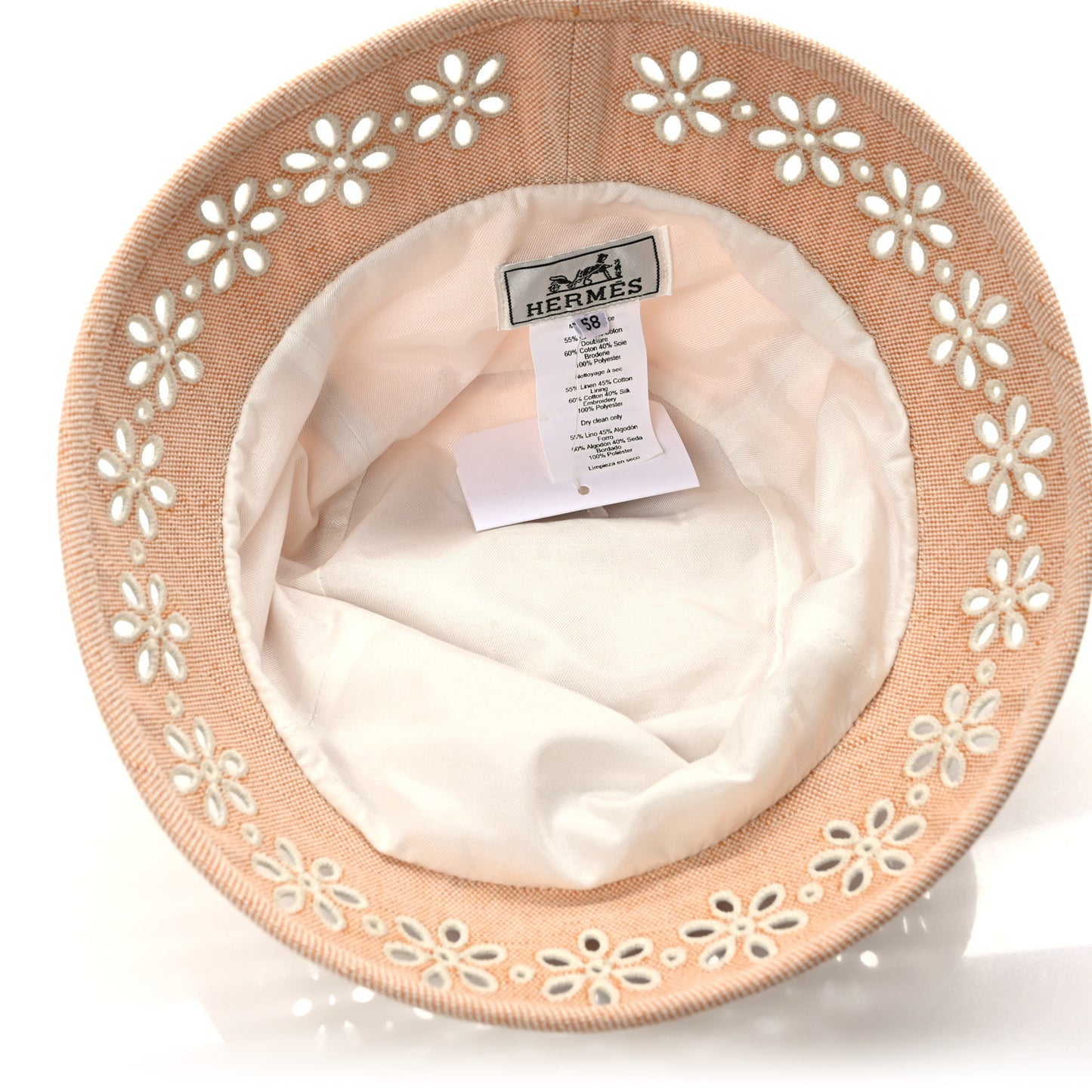Linen Cotton Embroidered Eloise Garden Party Bucket Hat 58 Jaune Itauba