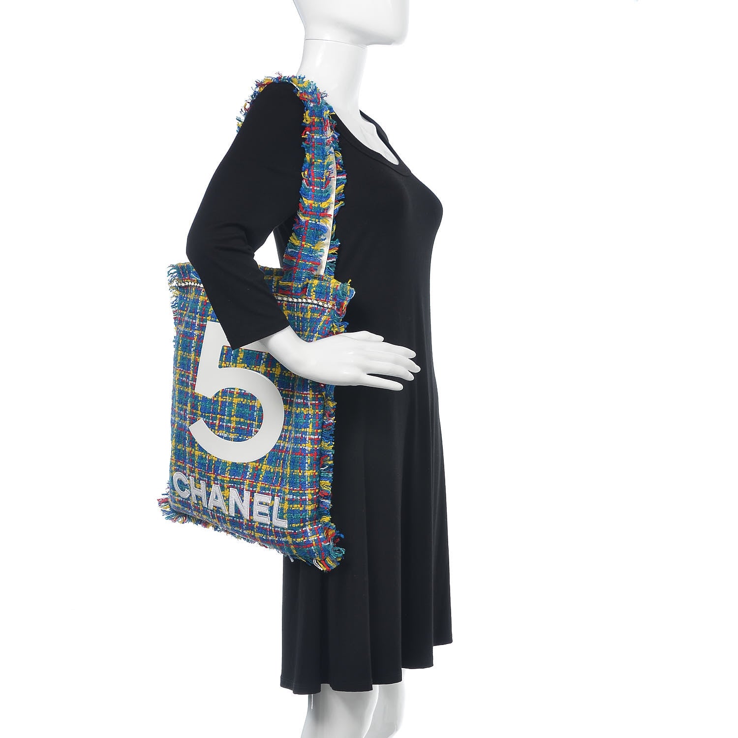 Chanel Tweed N°5 Tote White Multicolor 2 of 10