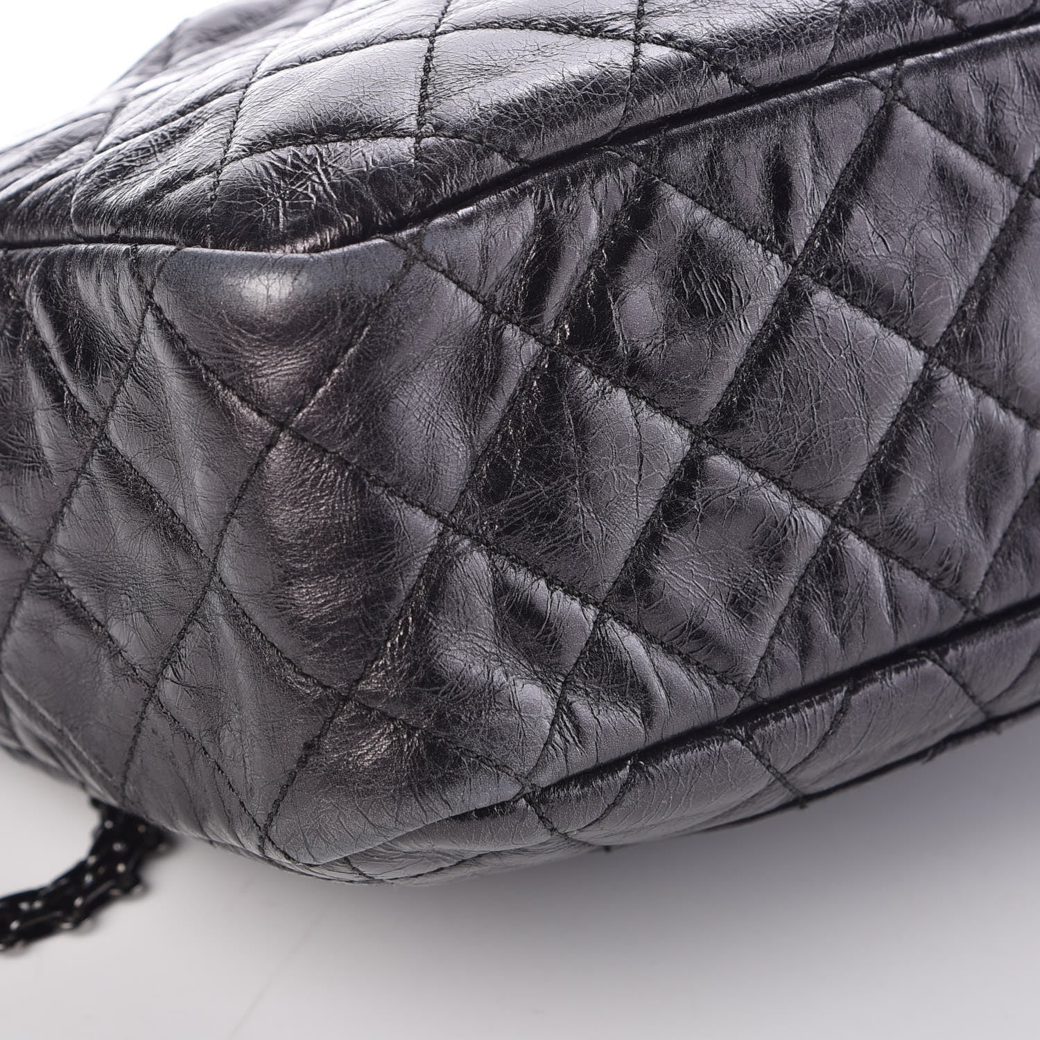 Chanel Metallic Aged Calfskin Quilted Medium Reissue Camera Case Black 8 of 9