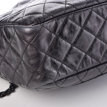 Chanel Metallic Aged Calfskin Quilted Medium Reissue Camera Case Black 8 of 9