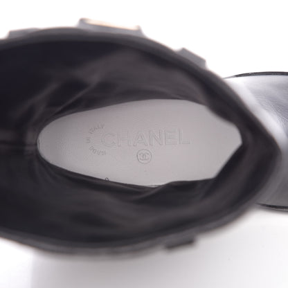 Chanel Aged Calfskin Quilted Boots 36.5 Black 7 of 9