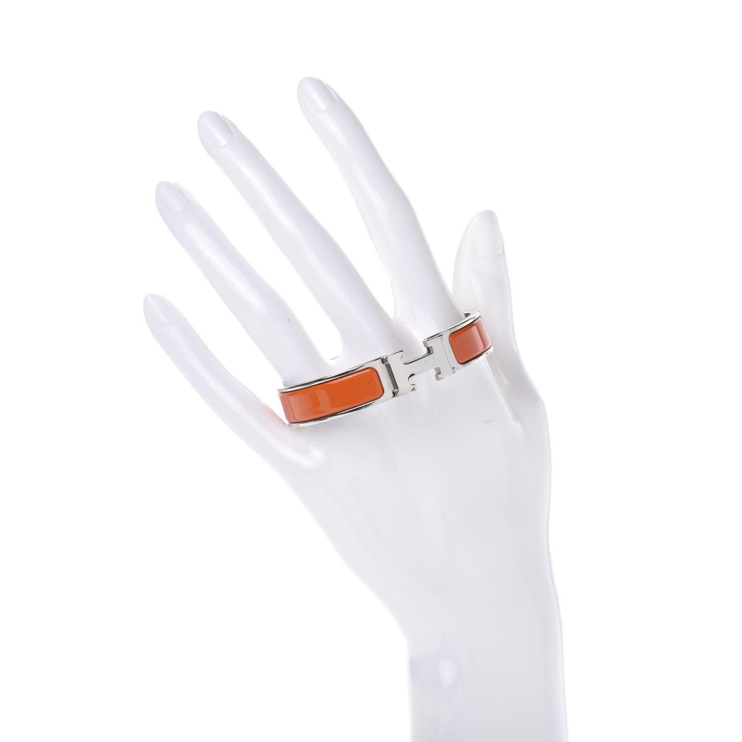 Hermes Enamel Narrow Clic Clac H Bracelet PM Orange 2 of 4