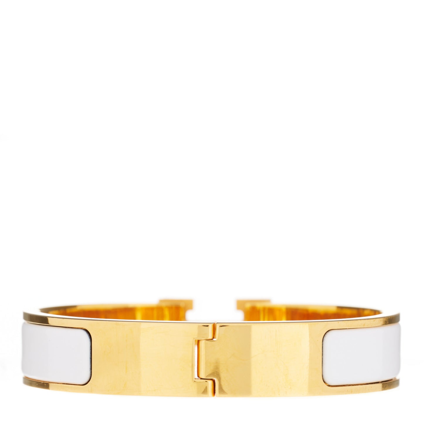 Enamel Narrow Clic Clac H Bracelet PM White