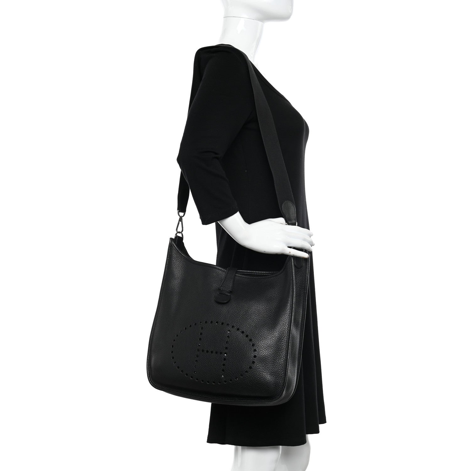 Hermes Taurillon Clemence Evelyne II GM Black 2 of 10
