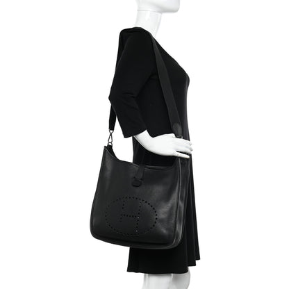 Hermes Taurillon Clemence Evelyne II GM Black 2 of 10
