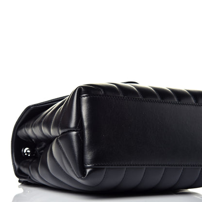 Saint Laurent Calfskin Y Quilted Monogram Small Loulou Chain Satchel Black 7 of 8