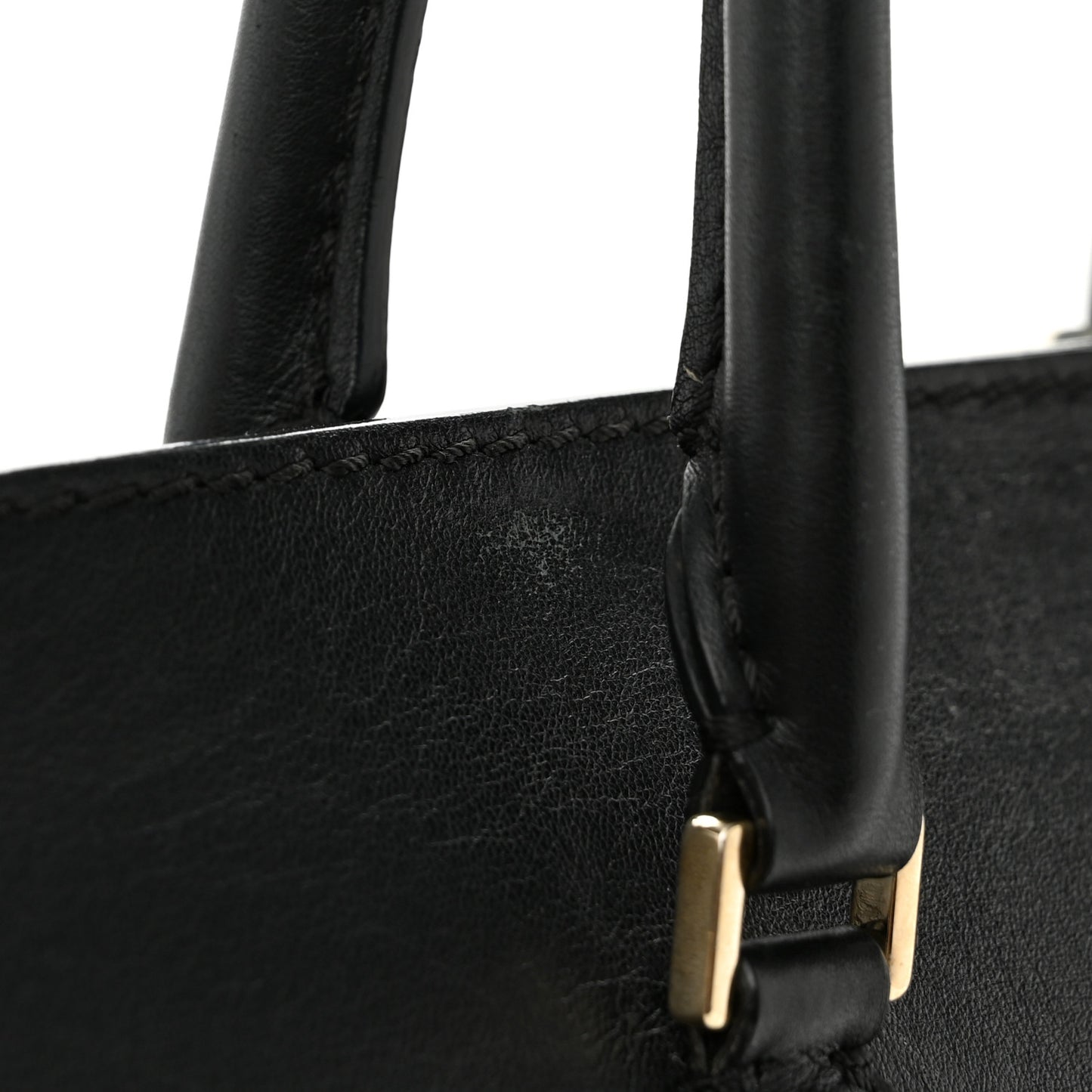 Vitello Rockstud Double Handle Tote Black