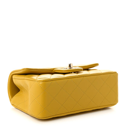 Chanel Lambskin Quilted Mini Top Handle Rectangular Flap Yellow 4 of 11