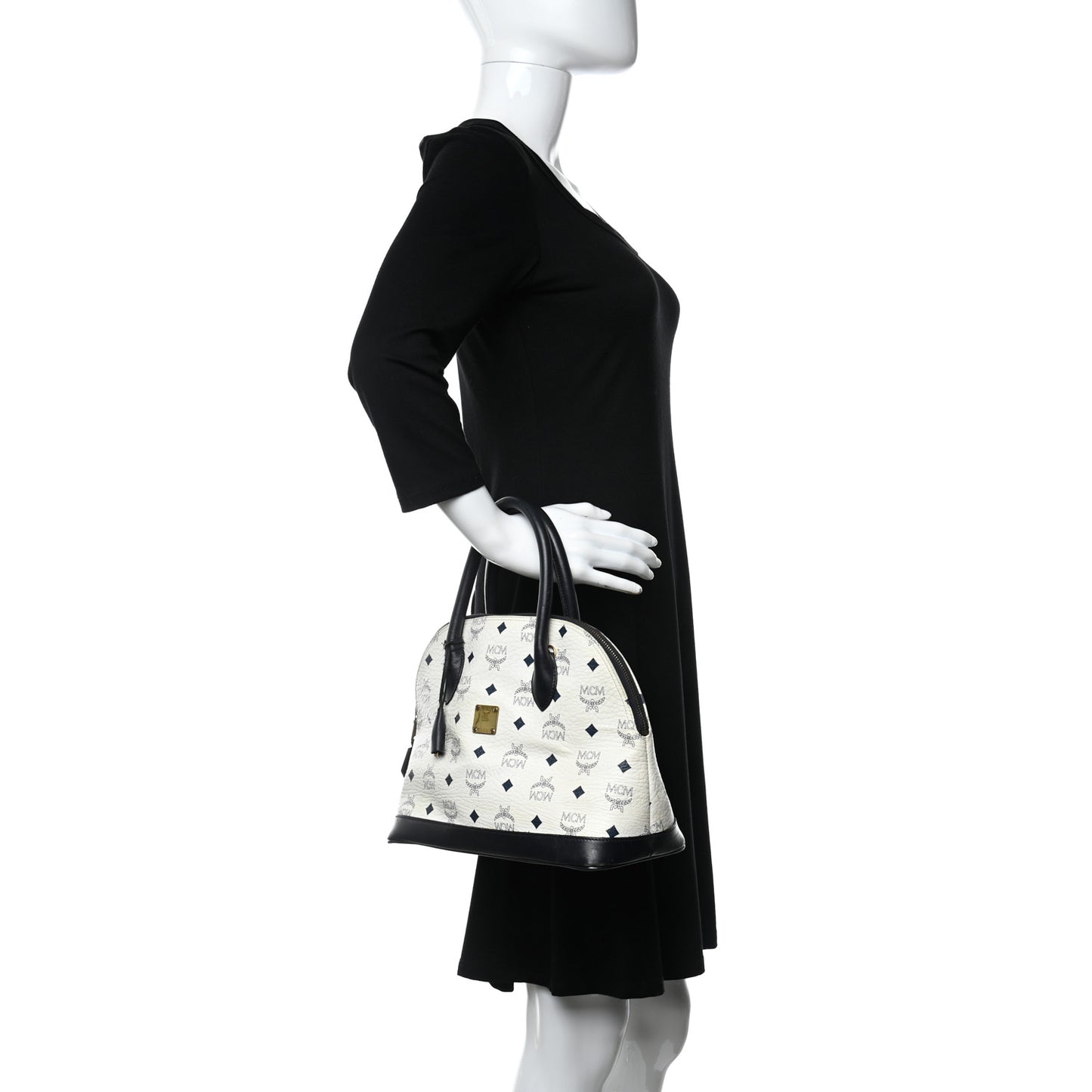 Visetos Medium Heritage Bowler Bag White