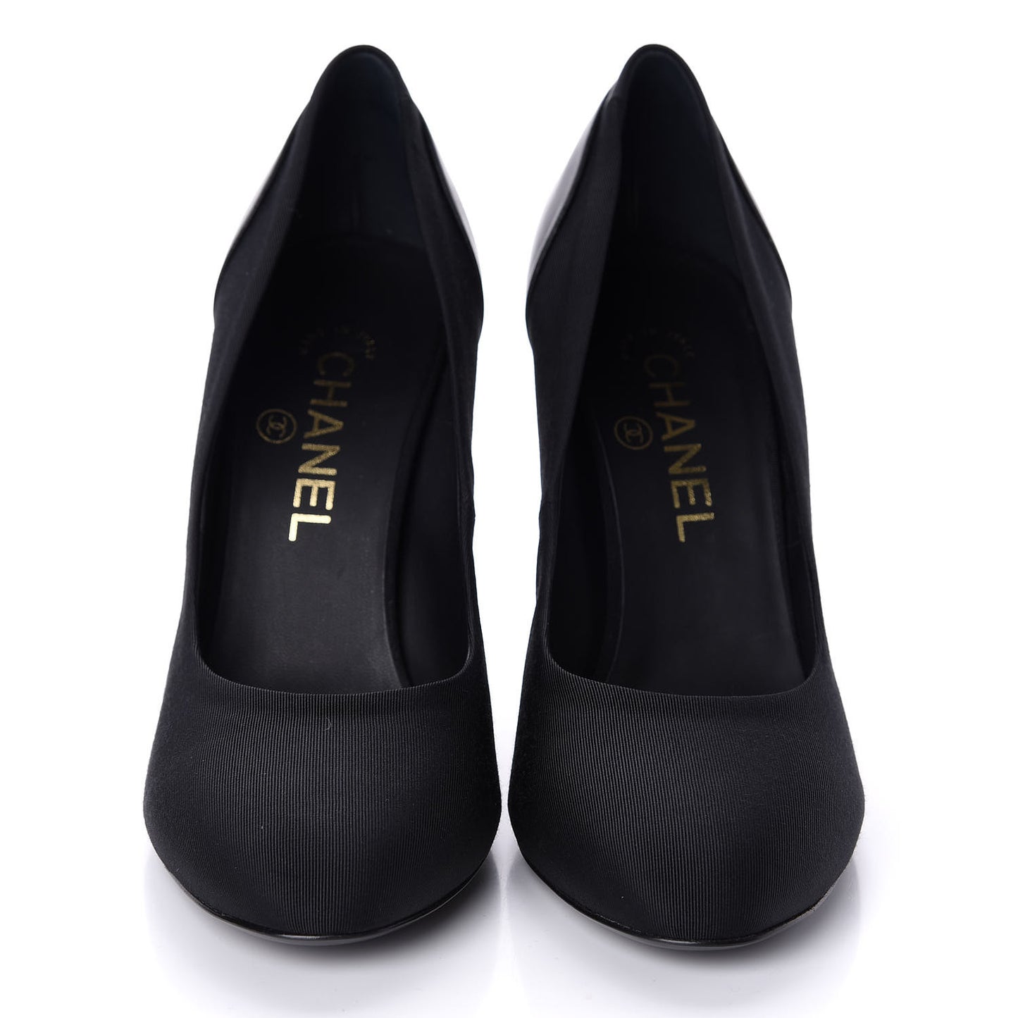 Grosgrain Lambskin CC Pumps 38 Black