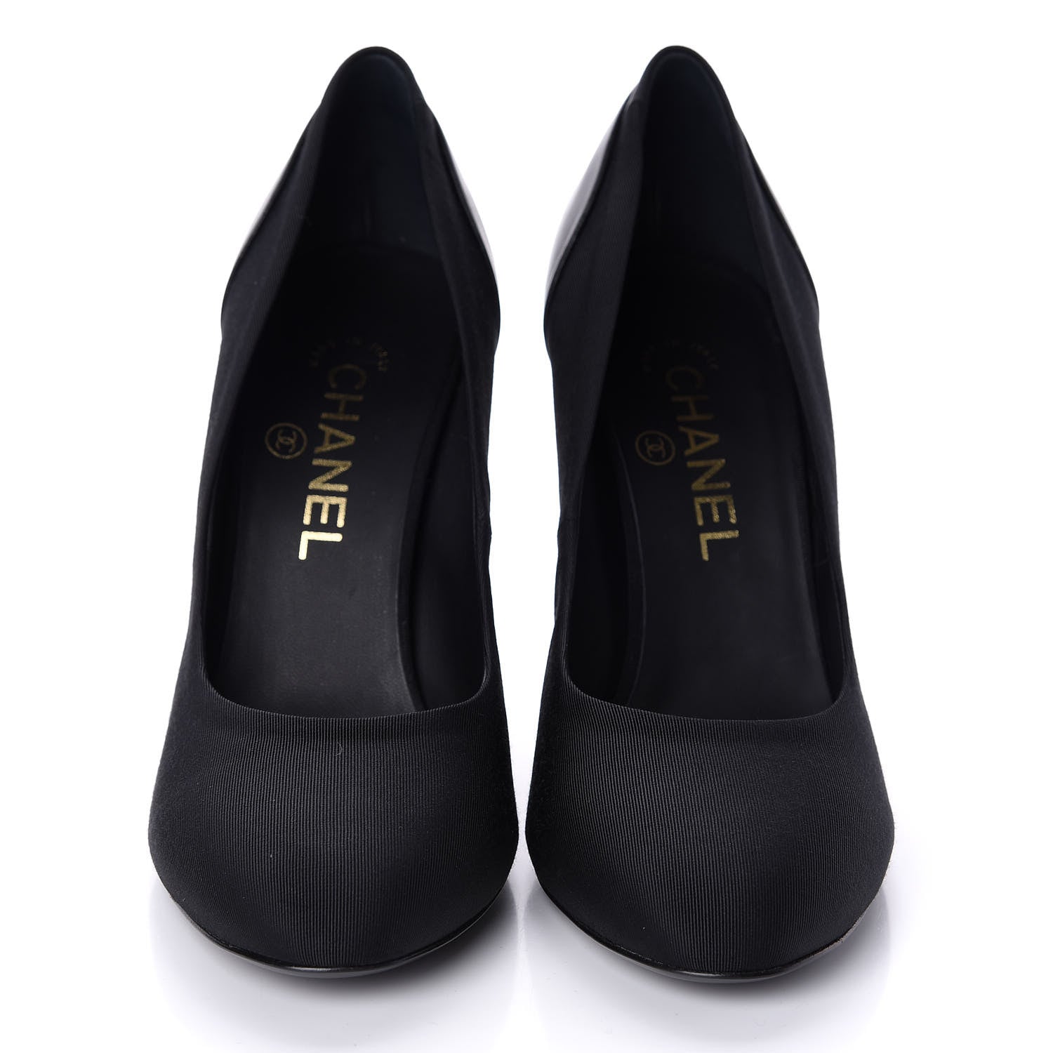 Chanel Grosgrain Lambskin CC Pumps 38 Black 2 of 10