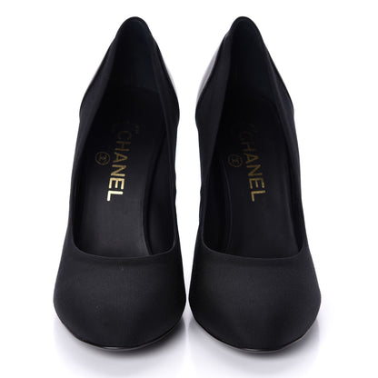 Chanel Grosgrain Lambskin CC Pumps 38 Black 2 of 10