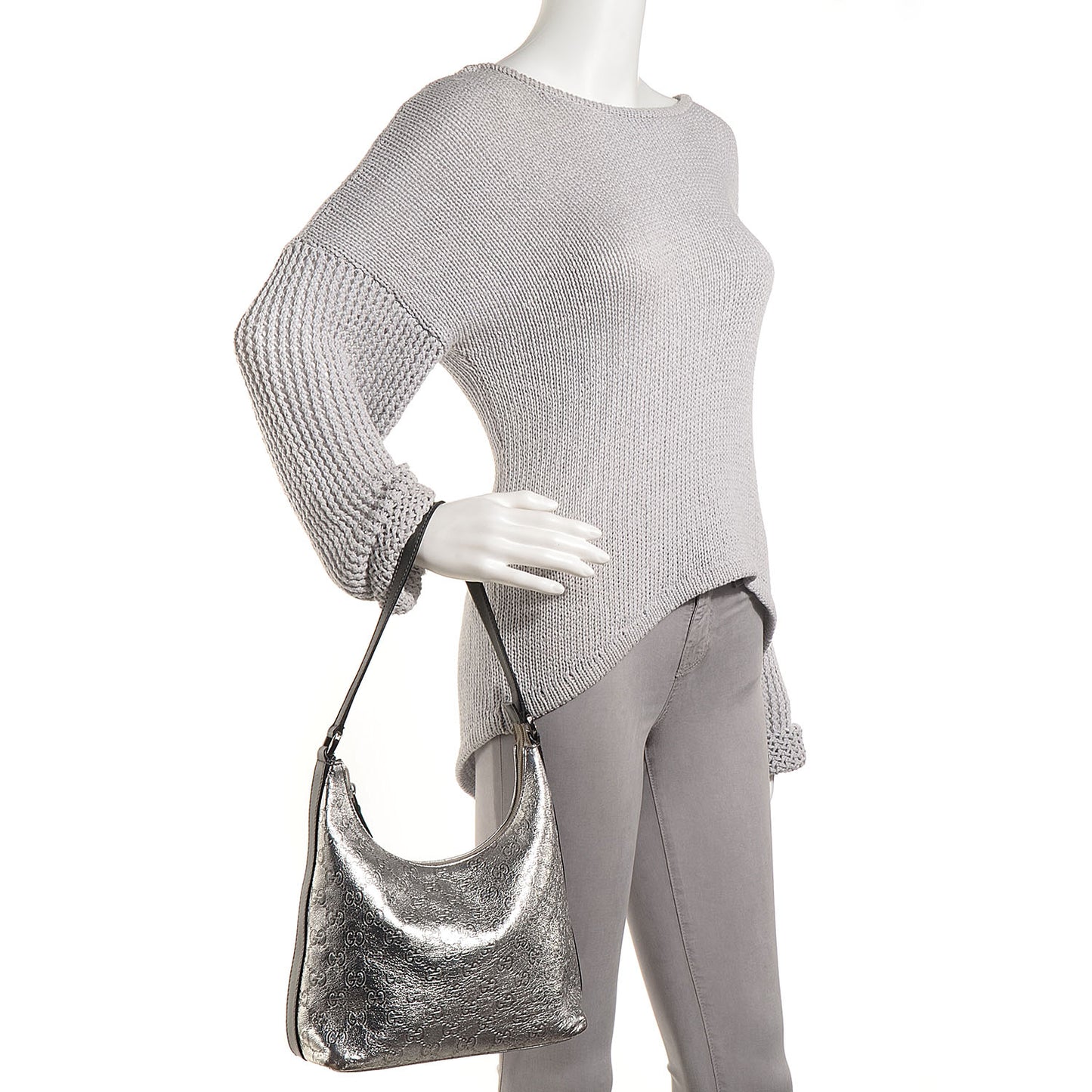 Guccissima Hobo Silver