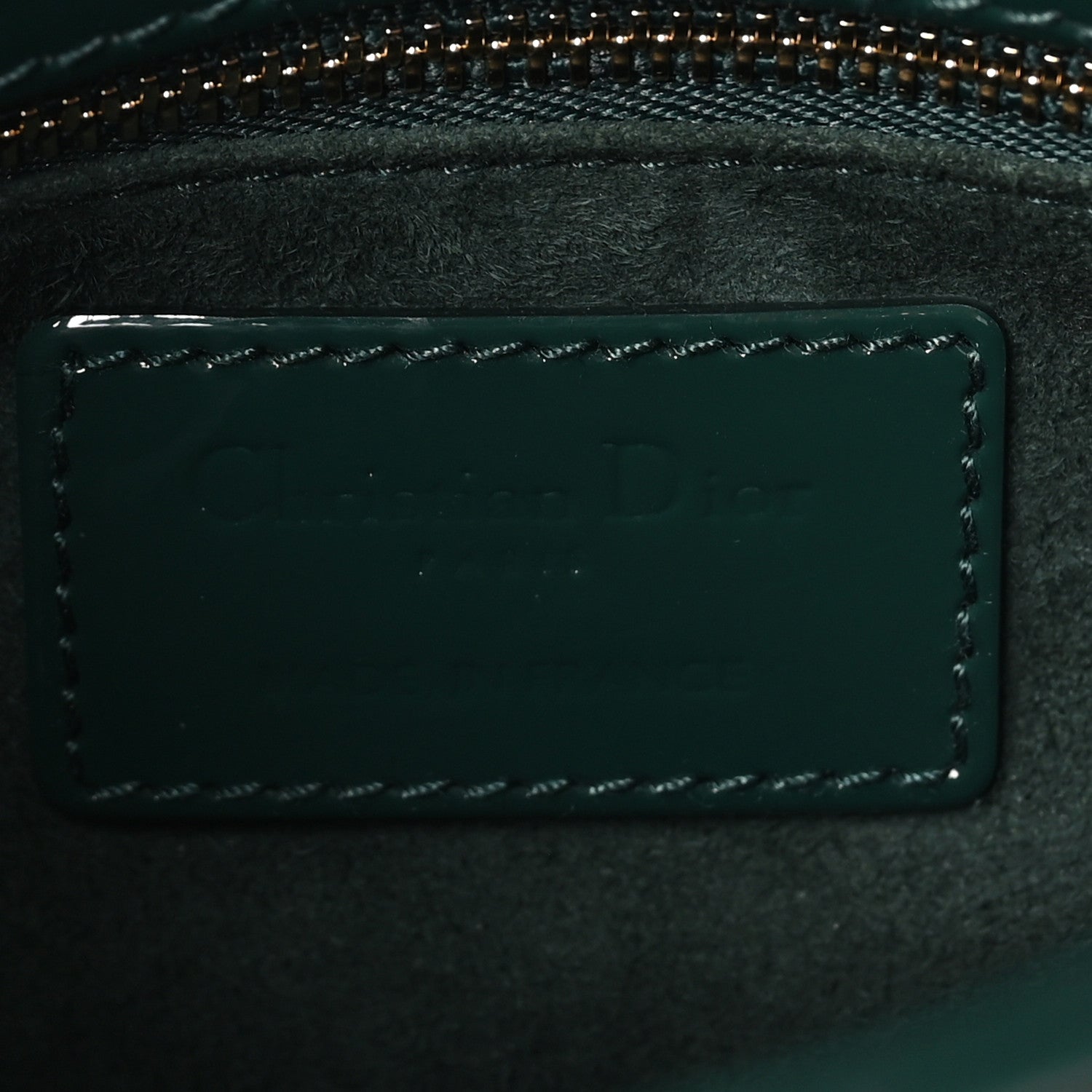 Christian Dior Patent Cannage Mini Lady Dior Pine Green 6 of 9