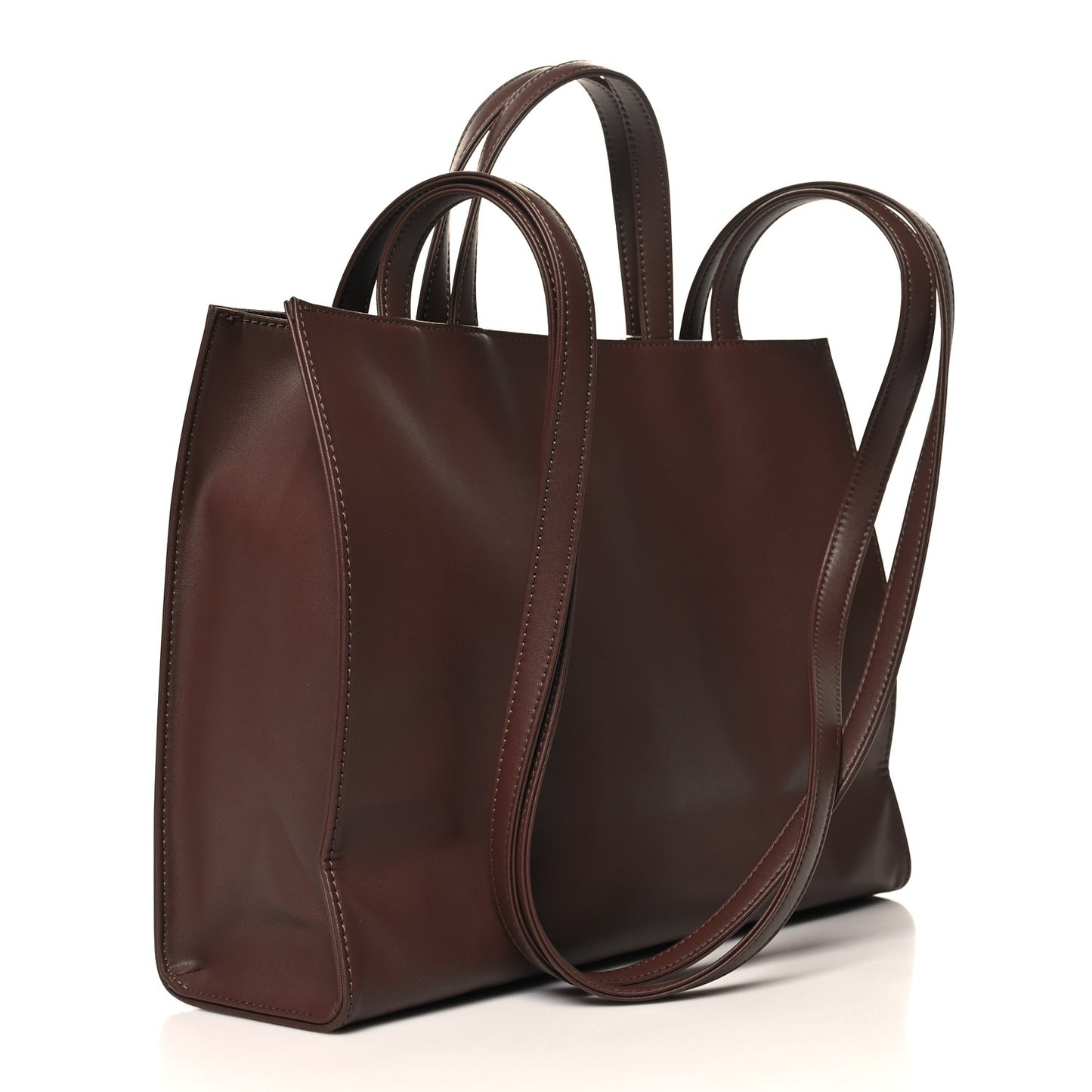 Vegan Leather Medium Shopping Bag Chocolate