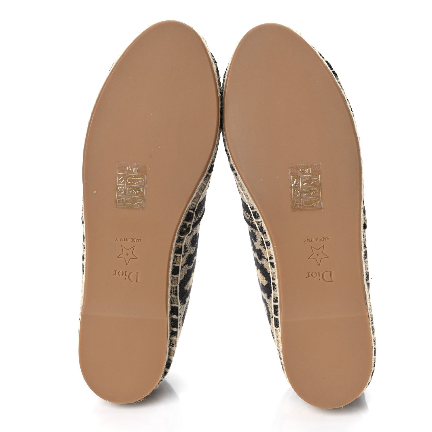 Christian Dior Cotton Embroidered Leopard Print Granville Espadrille 36.5 Natural 7 of 11