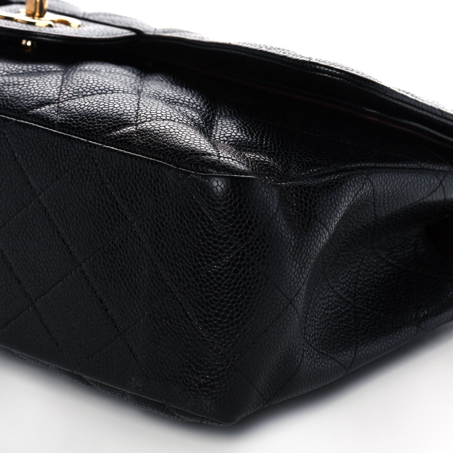 Caviar Quilted Jumbo Double Flap Black